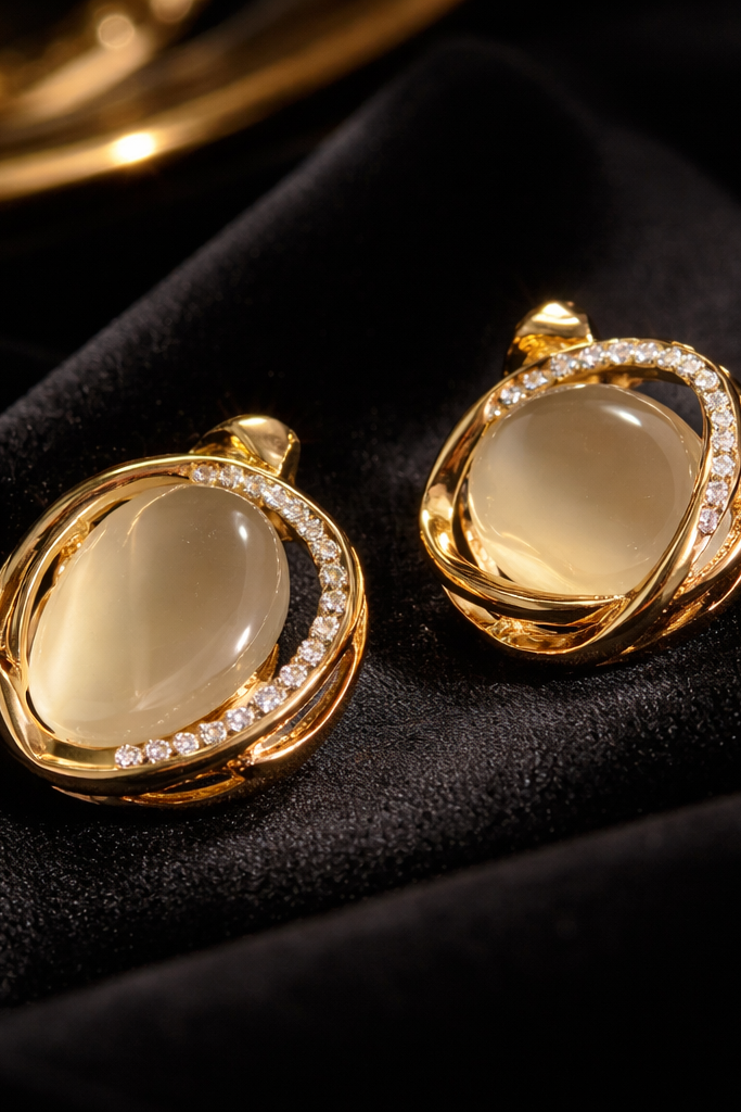 Celestia Aura Gold Stud Earrings